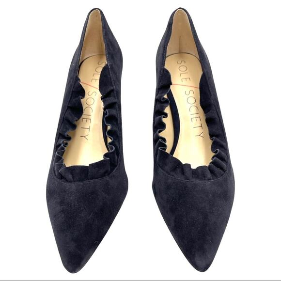 NEW - Sole Society Danla Ruffle Pump 100% Suede Suede sole size 6.5 - Picture 7 of 10
